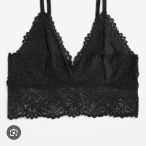 Black Sexy Modern Lace Bralette, Size Small